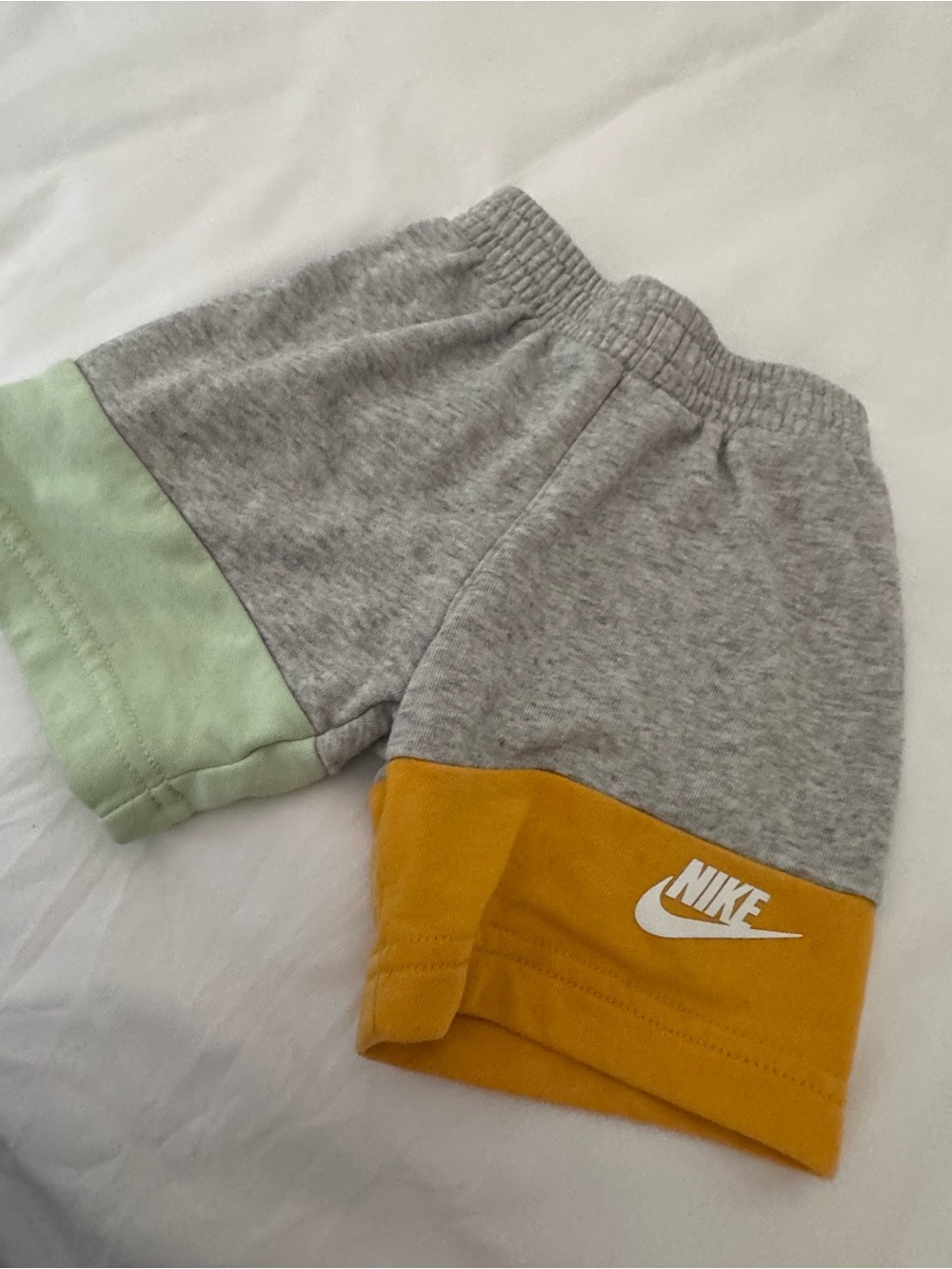 Nike Gray Shorts with Mint and Mustard Colorblock